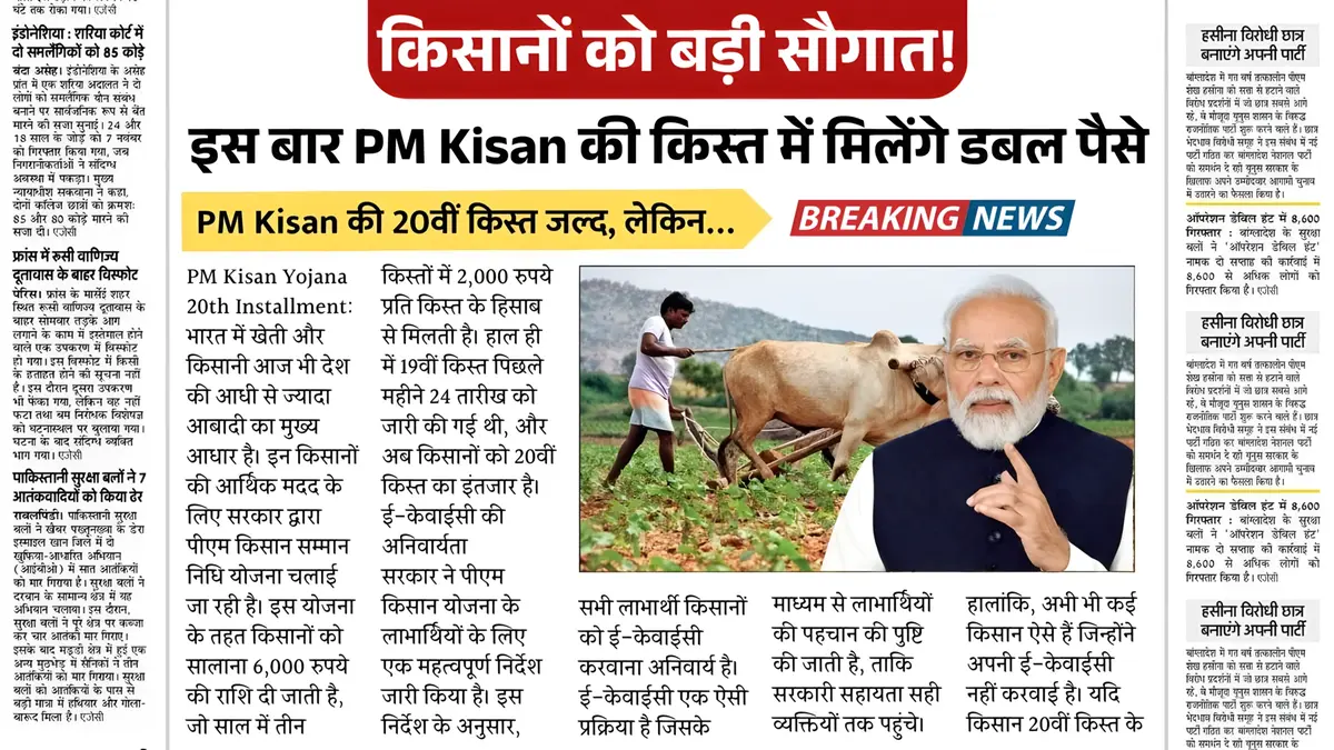 PM Kisan Yojana 20th Installment